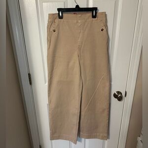 Spanx Womens Pants Large Stretch Twill Cropped Wide Leg Grunge Preppy Retro